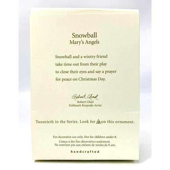 Hallmark Mary's Angels SNOWBALL Keepsake Ornament‎ 2007 Series #20 Blue Snowman - Picture 8 of 11
